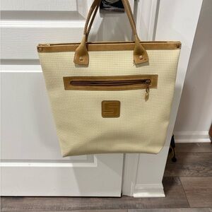 Elegant Cream and Tan Tote Bag